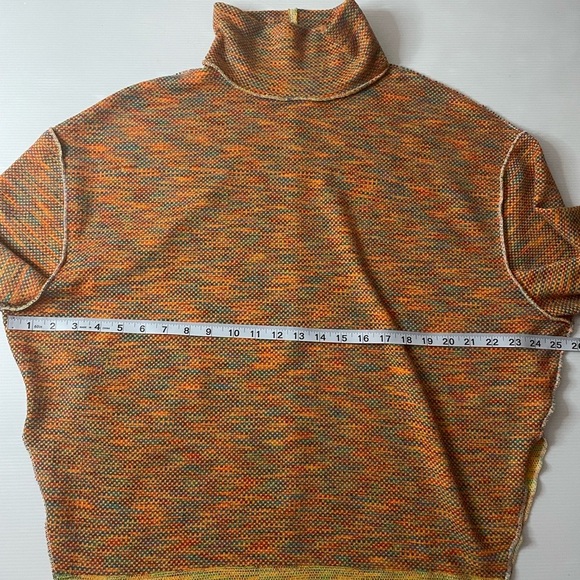 Free People Sunny Days Orange Turtleneck Sweater Top. Size L - Picture 5 of 8